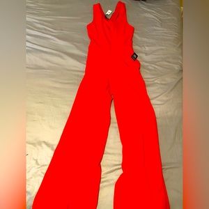 Express Red Cross Back Jumpsuit NWT